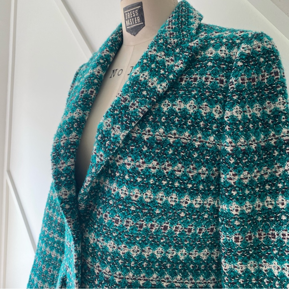 J.Crew Boyfriend Oversized Blazer in Emerald Green Italian Jacquard Wool - 0 - Picture 7 of 17